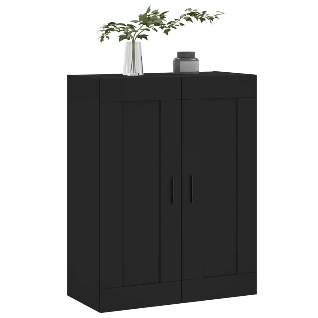 Wall-mounted cabinet, black, 69.5x34x90cm, wood