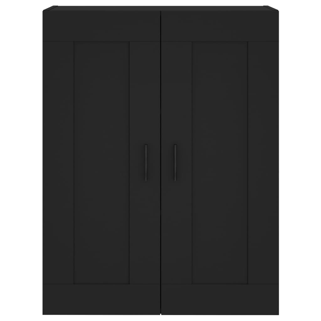Wall-mounted cabinet, black, 69.5x34x90cm, wood