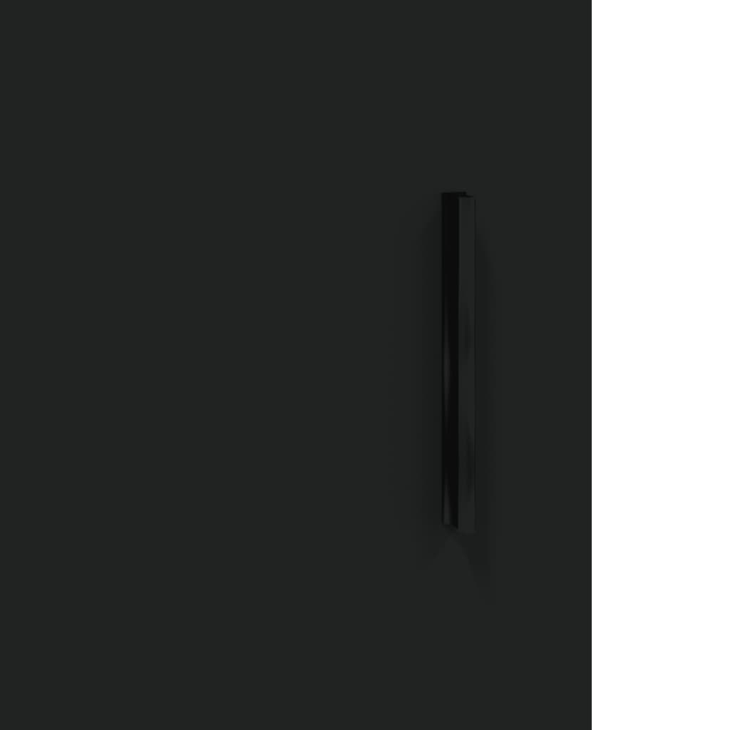 Wall-mounted cabinet, black, 69.5x34x90cm, wood