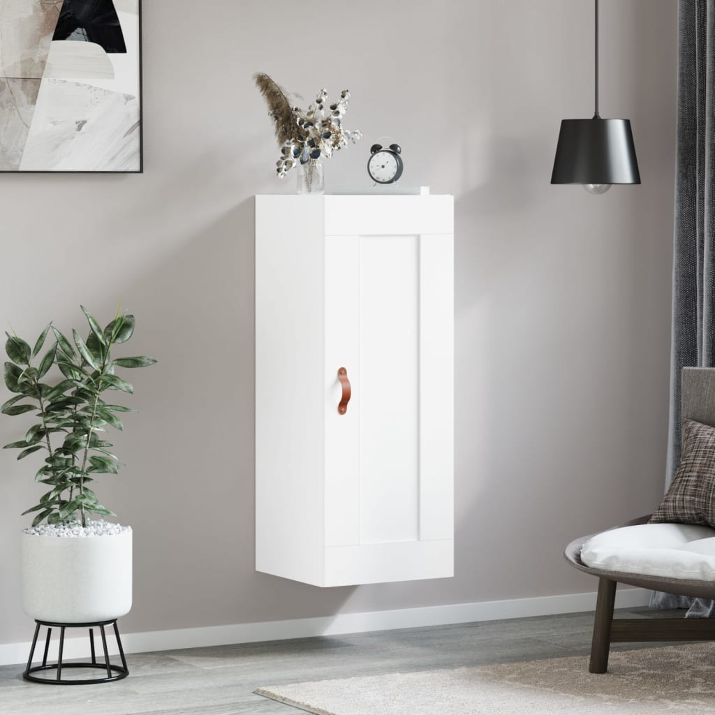 Wall cabinet, white, 34.5x34x90cm, engineered wood