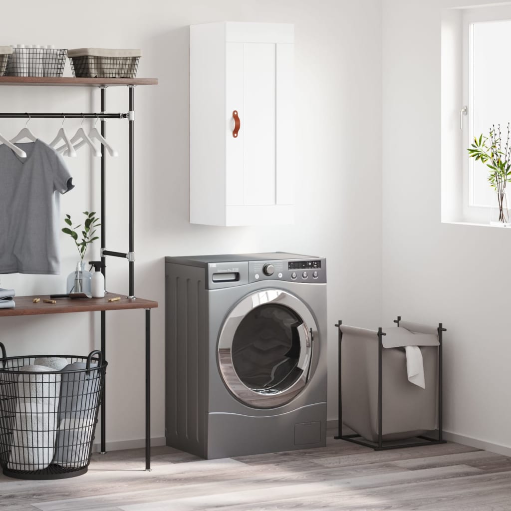 Wall cabinet, white, 34.5x34x90cm, engineered wood