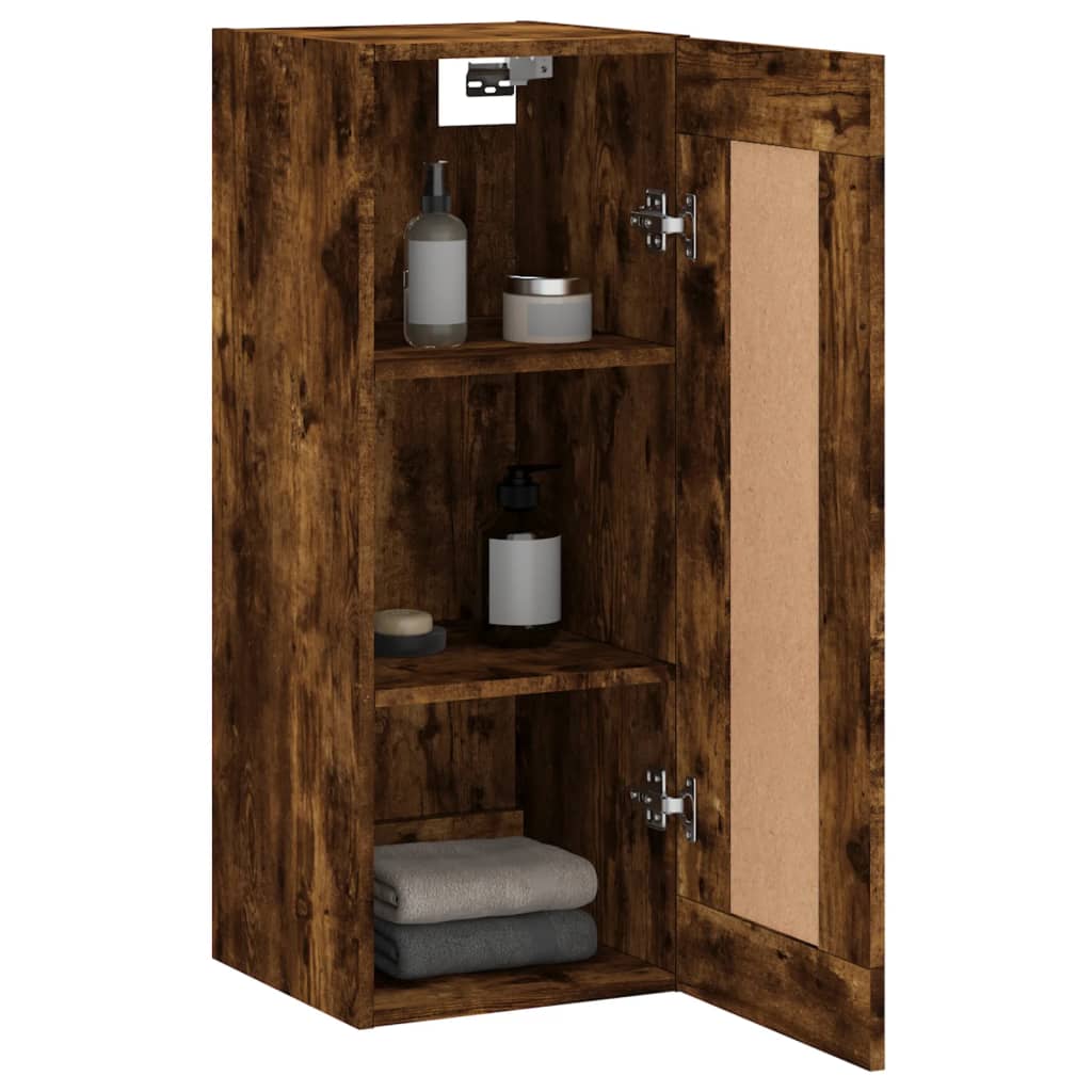 Wall cabinet, smoked oak, 34.5x34x90cm, wood