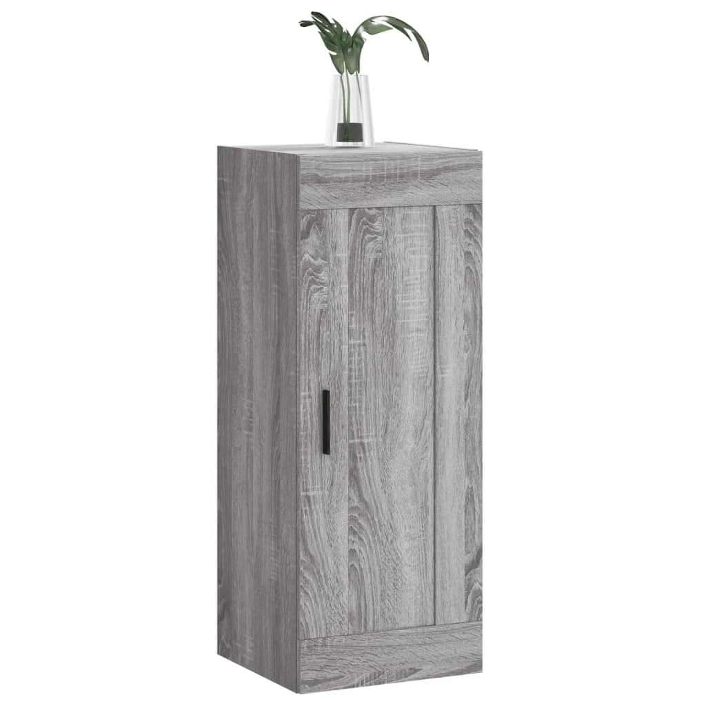 Wall cabinet, grey oak, 34.5x34x90cm, engineered wood