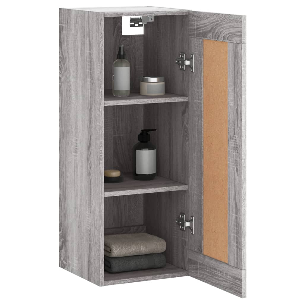 Wall cabinet, grey oak, 34.5x34x90cm, engineered wood