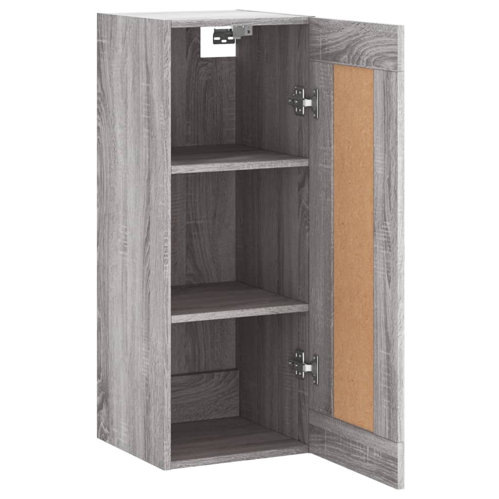 Wall cabinet, grey oak, 34.5x34x90cm, engineered wood