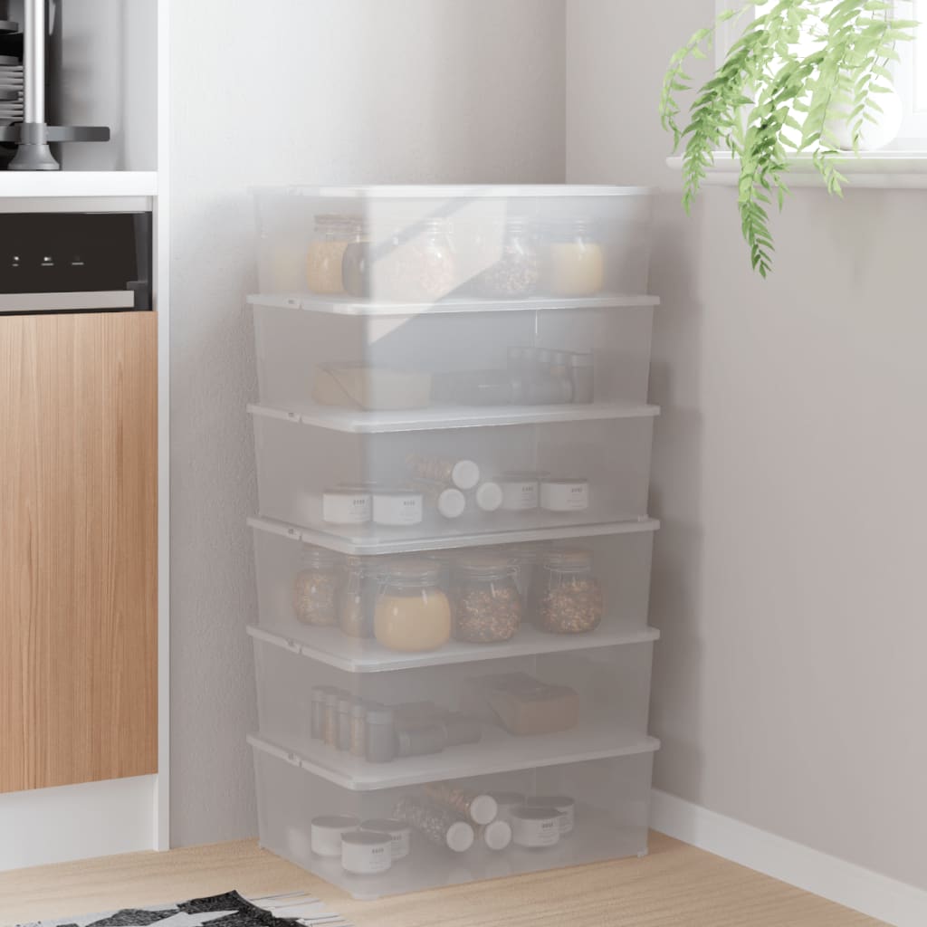 Plastikinės daiktadėžės, 6 vnt., 10 l, sukraunamos