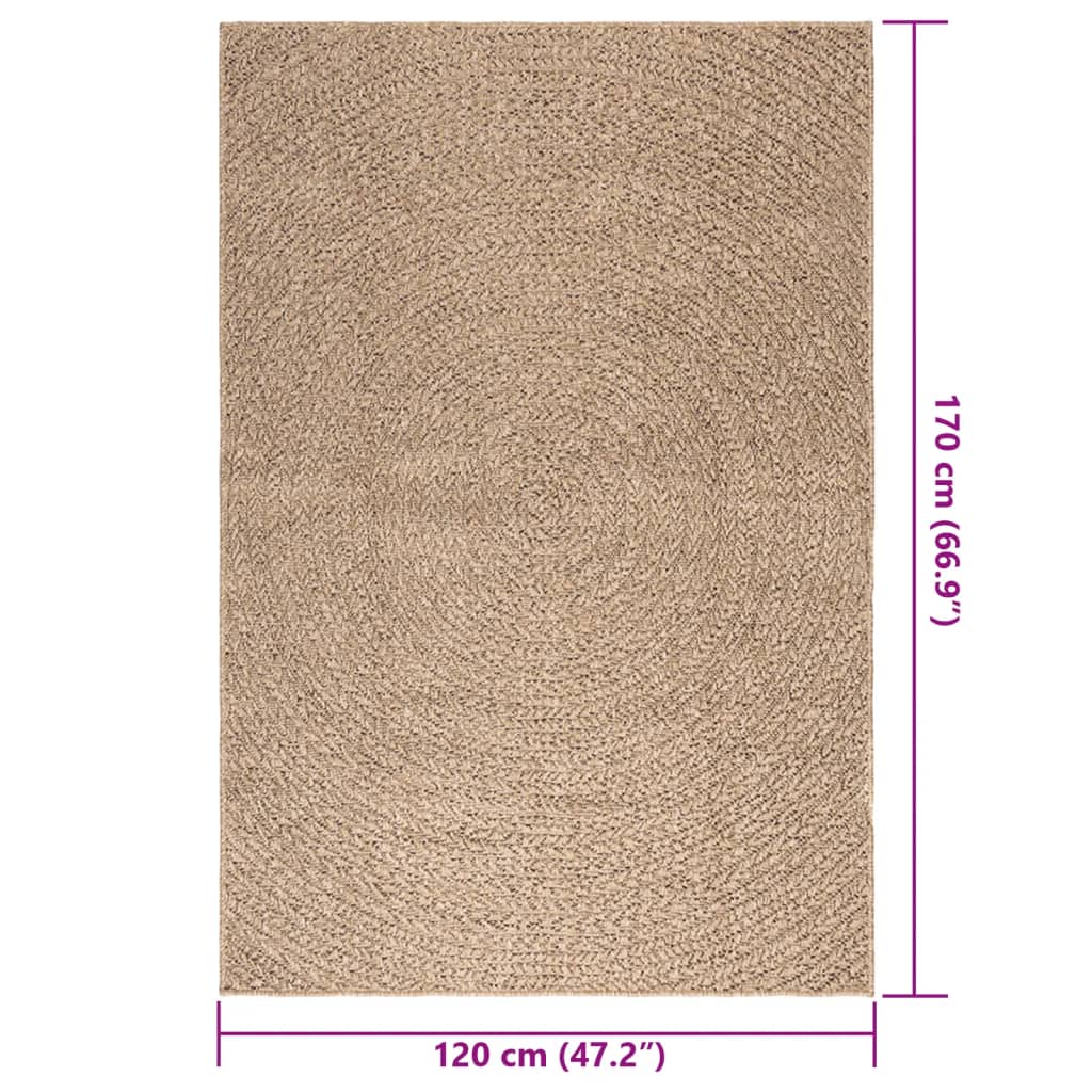 Paklājs ZIZUR, 120x170cm, džutas imitācija, iekštelpām un āra