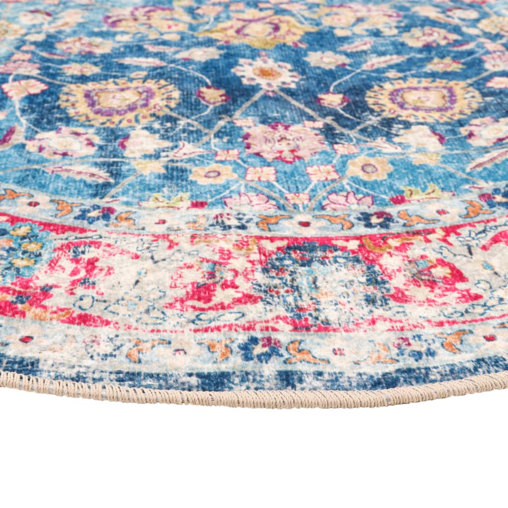 Rug, colorful, 120cm diameter, non-slip, washable