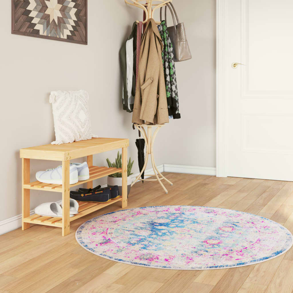 Rug, colorful, 120cm diameter, non-slip, washable