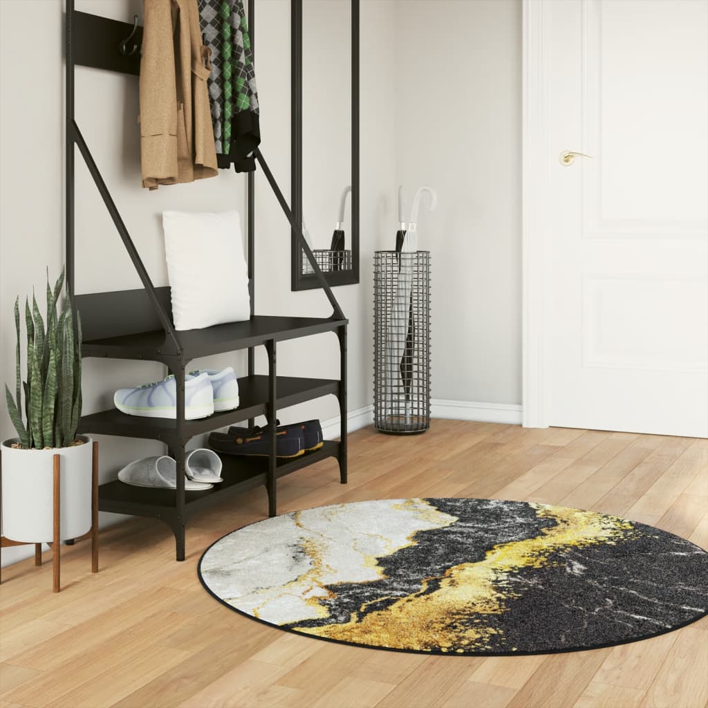 Rug, colorful, 120cm diameter, non-slip, washable