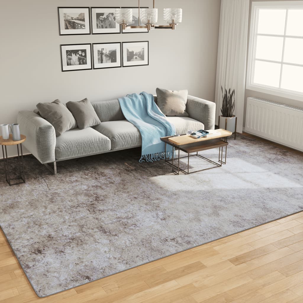 Rug, grey, 400x300 cm, non-slip, washable
