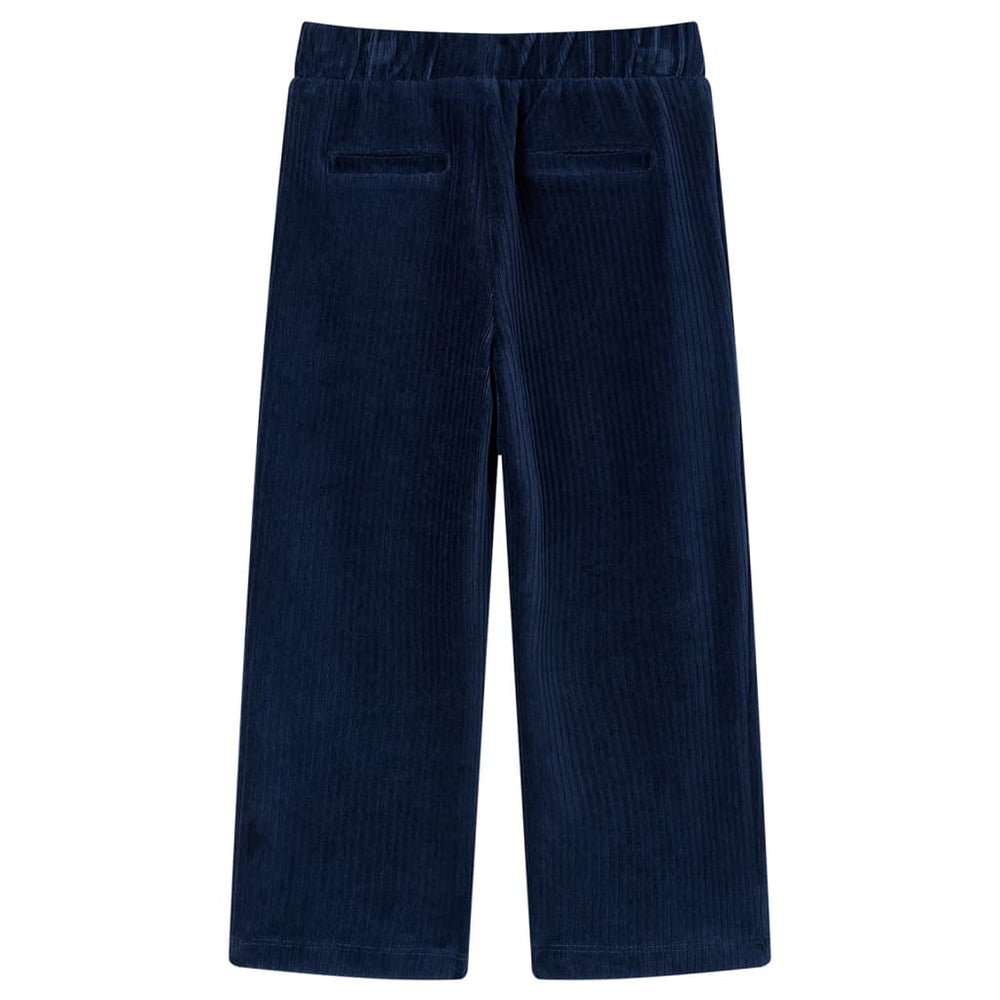 Vaikiškos kelnės, tamsiai mėlynos spalvos, velvetas, 128 dydžio