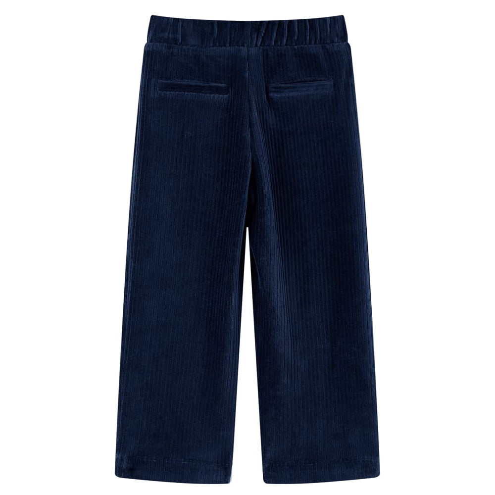 Vaikiškos kelnės, tamsiai mėlynos spalvos, velvetas, 128 dydžio