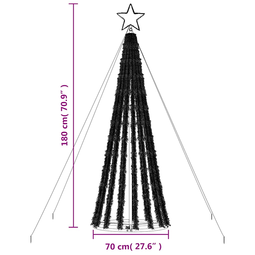 LED Ziemassvētku eglīte AURORA GROVE, 275 LED krāsainas 180 cm.