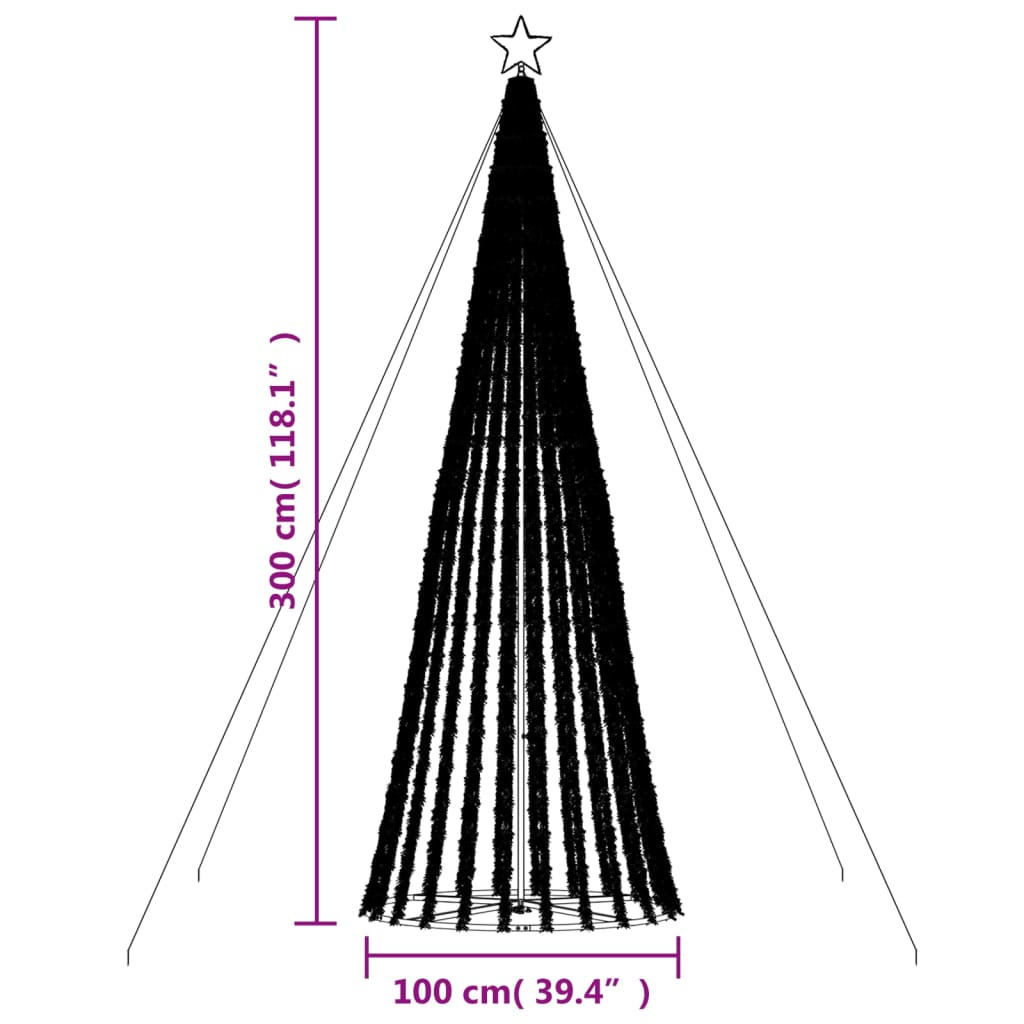 LED Kalėdų eglutė 688 LED Spalvingi 300 cm