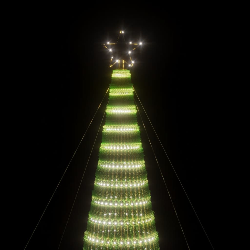 LED Kalėdų eglutė 1544 LED Šaltai Balta 500 cm