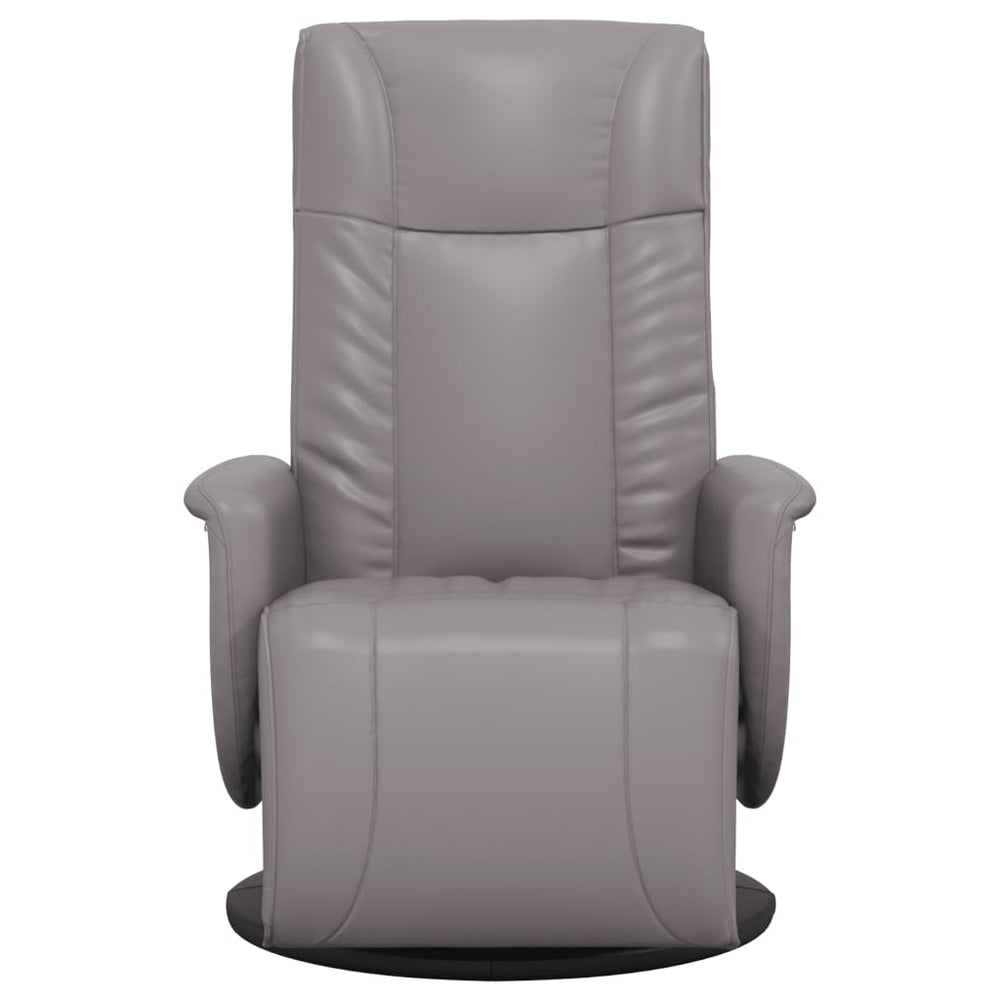 Recliner with footrest, grey, artificial leather