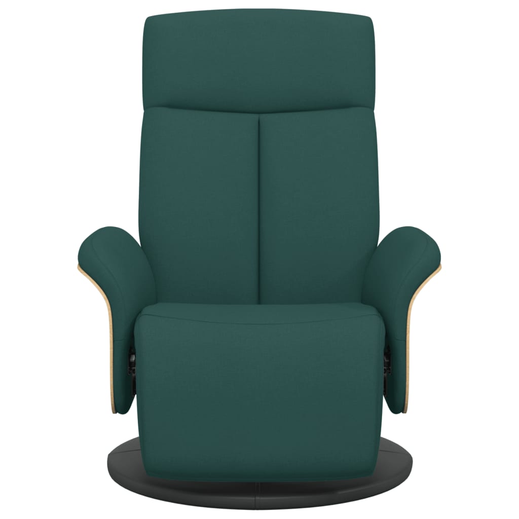 Recliner with footrest, dark green, fabric