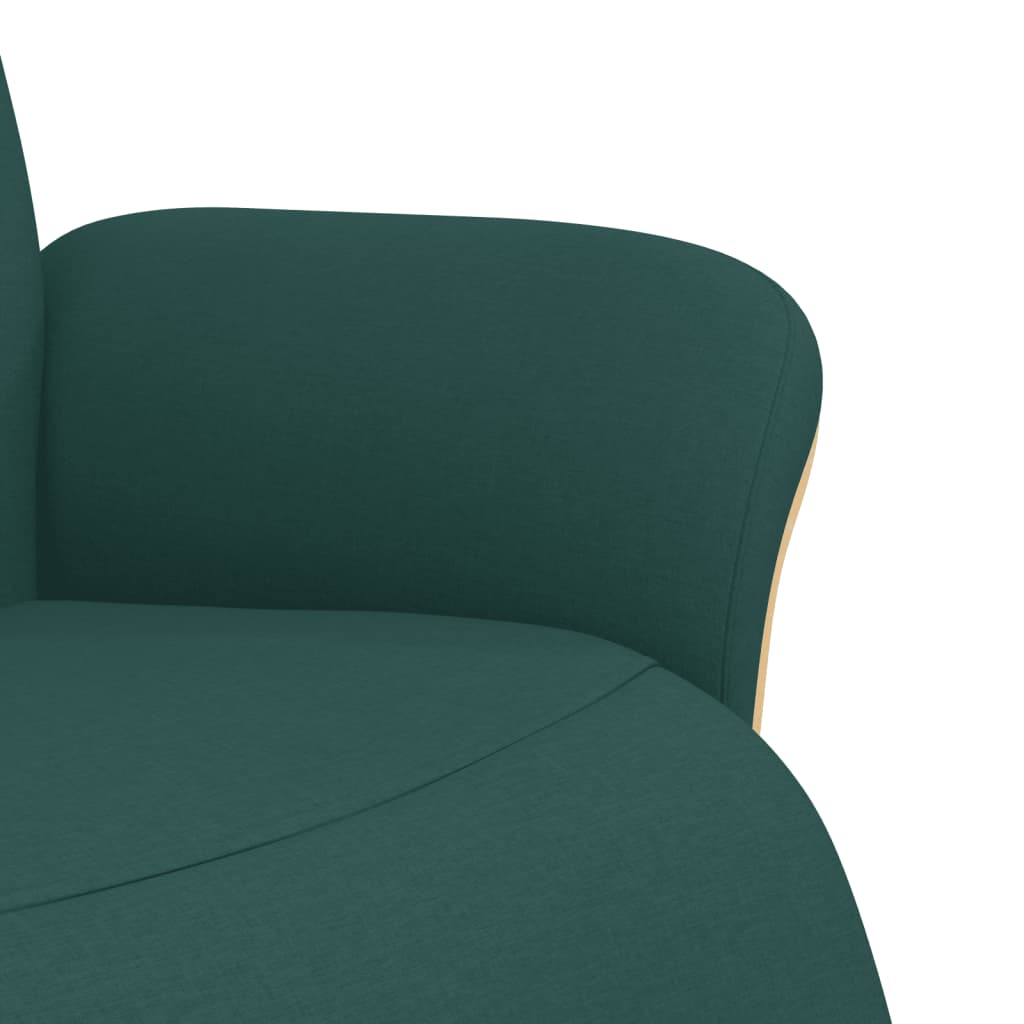 Recliner with footrest, dark green, fabric