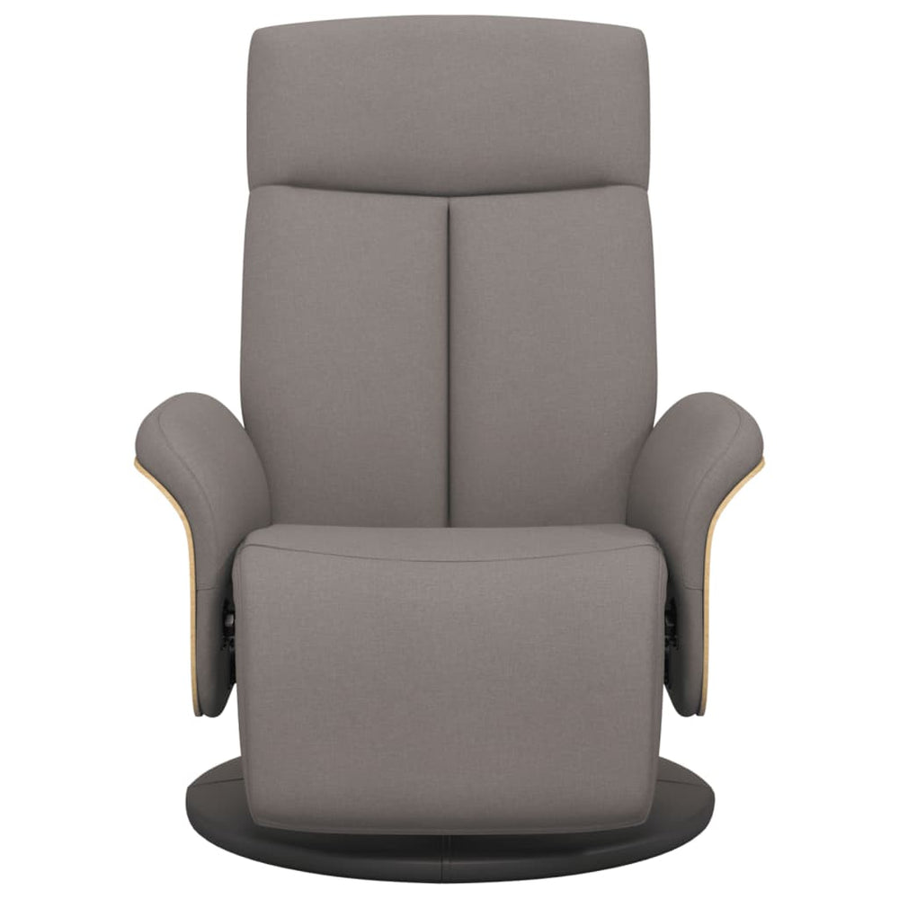 Recliner with footrest, taupe, fabric