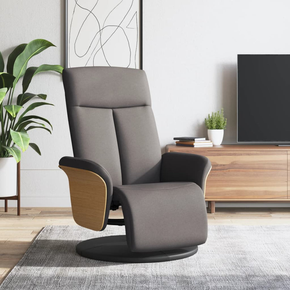 Recliner with footrest, taupe, fabric