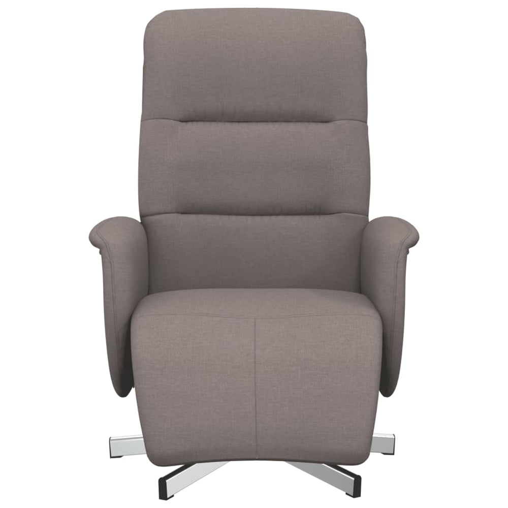 Recliner with footrest, taupe, fabric