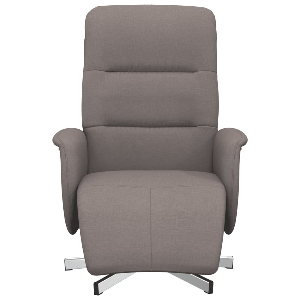 Recliner with footrest, taupe, fabric