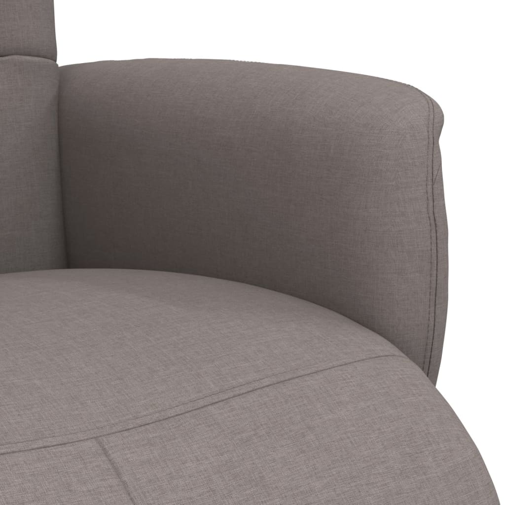 Recliner with footrest, taupe, fabric