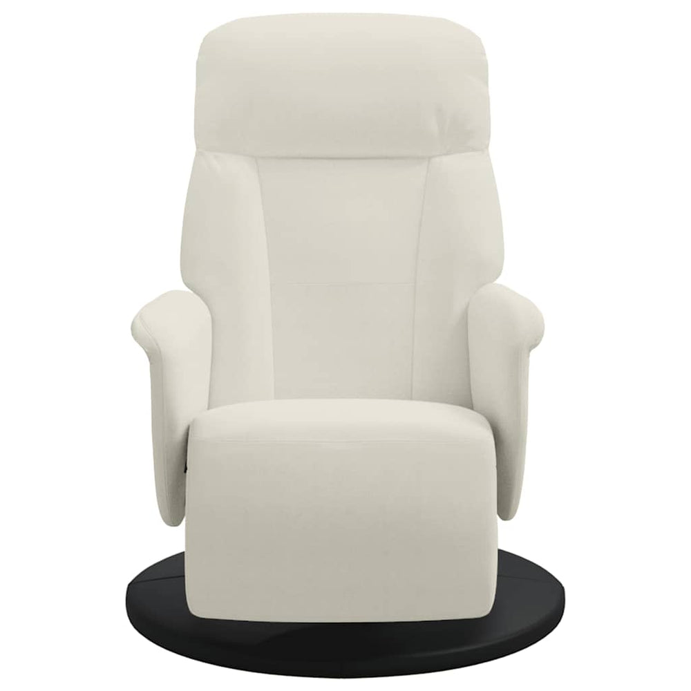 Recliner with footrest, cream, velvet