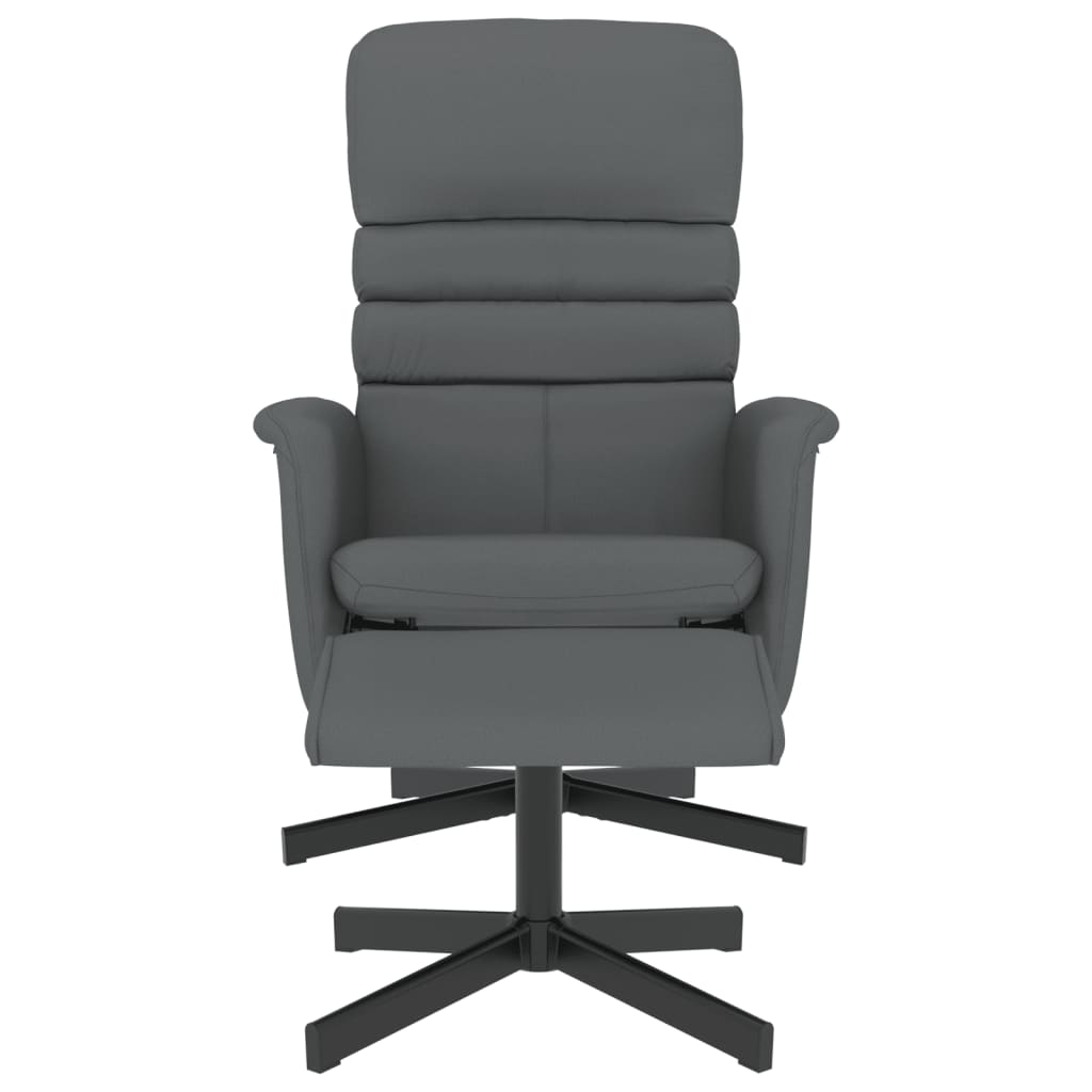 Recliner with footrest, grey, artificial leather