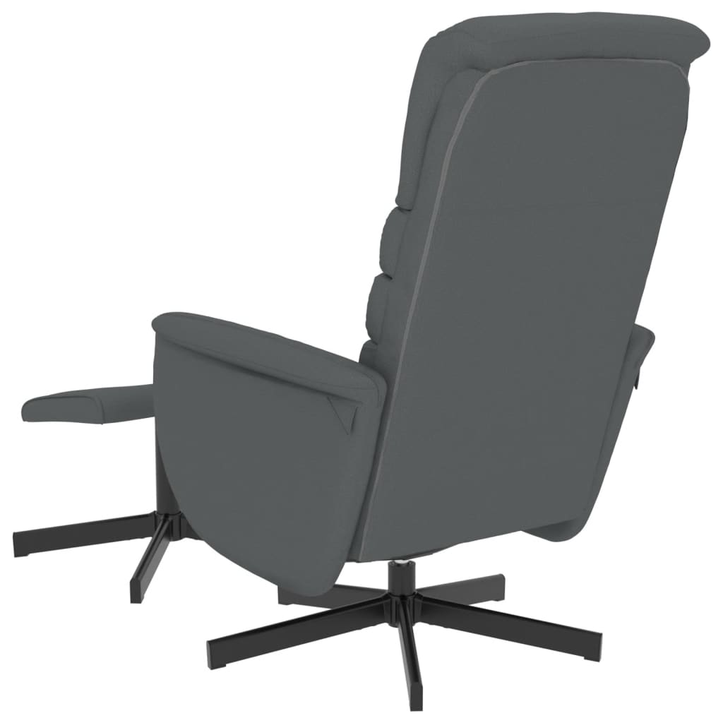 Recliner with footrest, grey, artificial leather