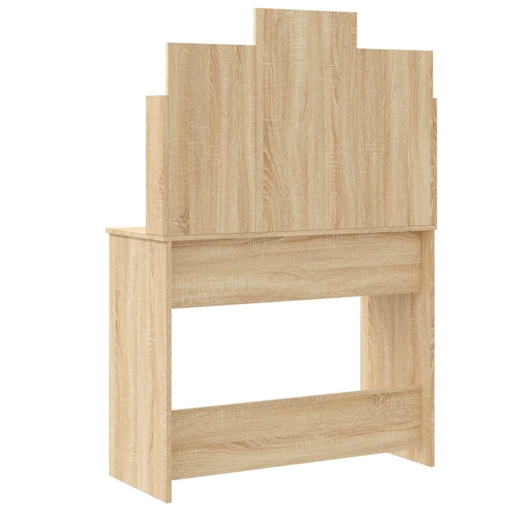 Dressing table with LED lights, oak, 96x40x142cm