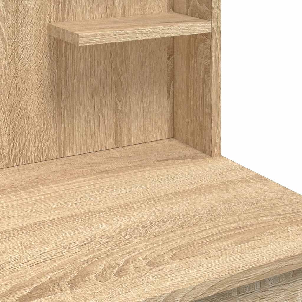 Dressing table with LED lights, oak, 96x40x142cm