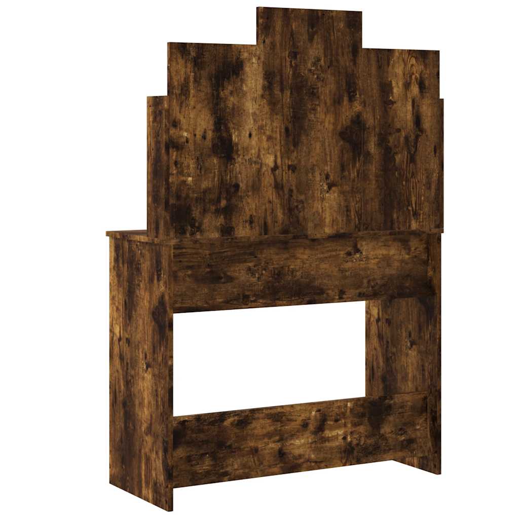 Dressing table with LED lights, smoky, 96x40x142cm