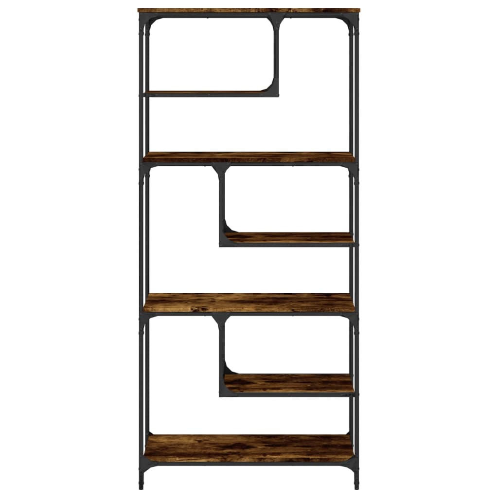 Bookcase, smoked oak, 81x36x176cm, engineered wood