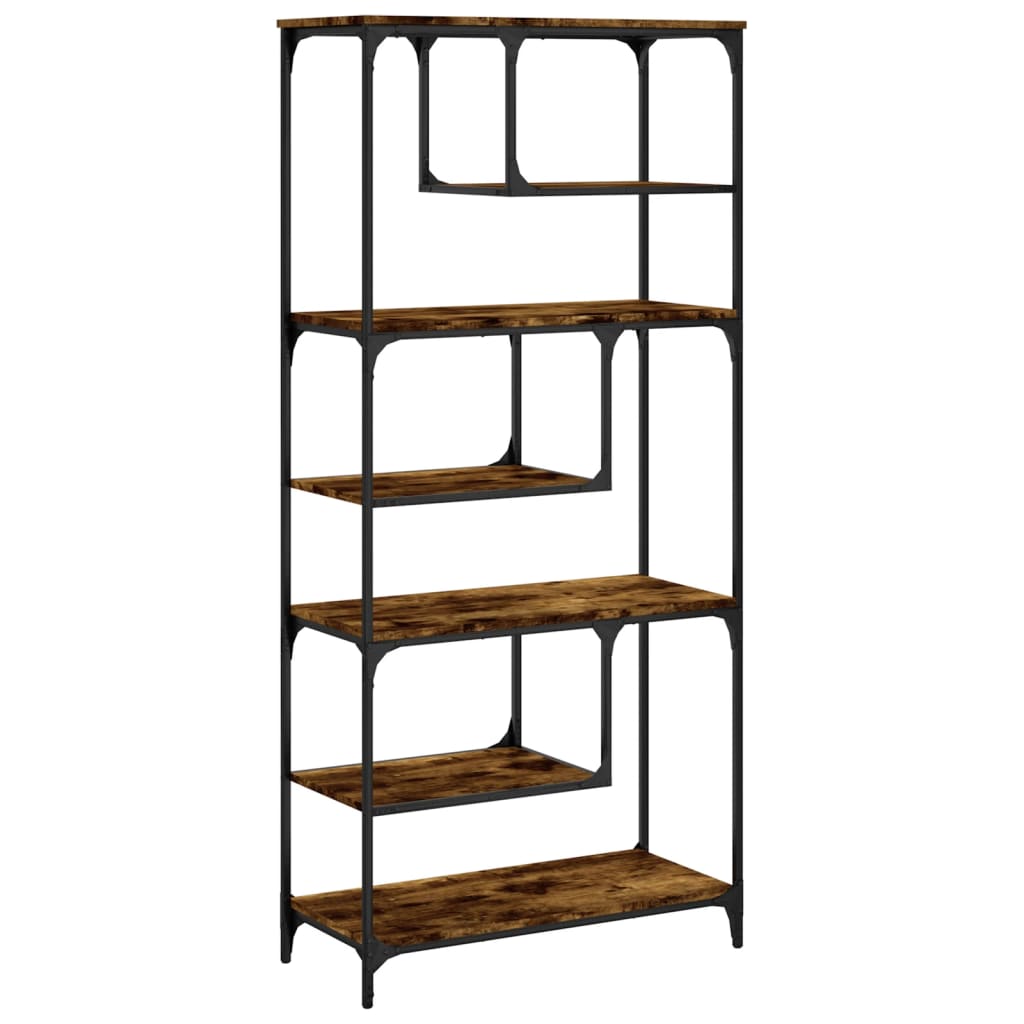 Bookcase, smoked oak, 81x36x176cm, engineered wood