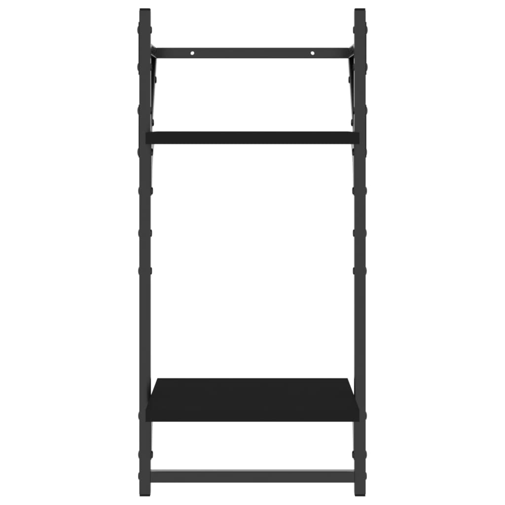 Wall shelf set, 4 pcs, black, engineered wood