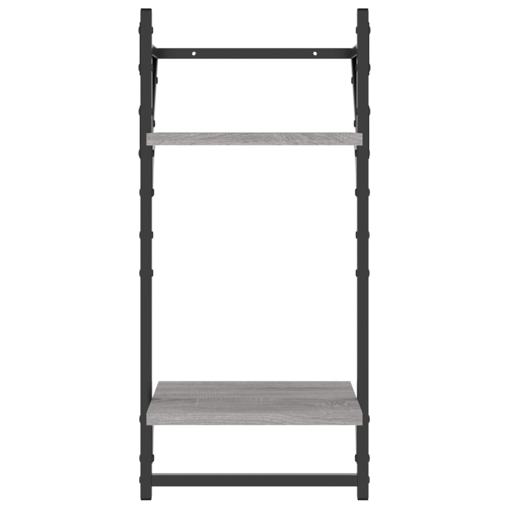 Wall shelves set, 4 pcs, grey, engineered wood