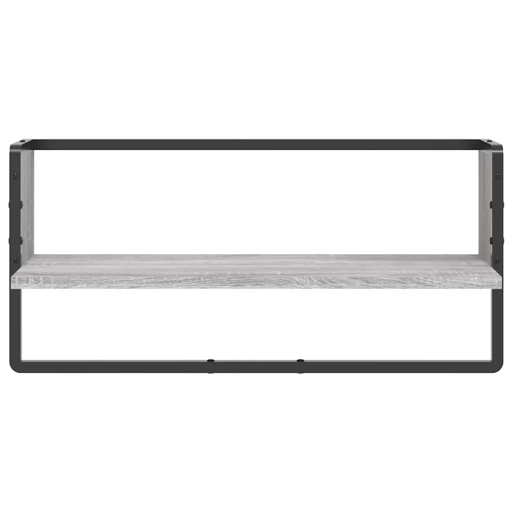 Wall shelf with a crossbar, gray oak color, 65x25x30cm