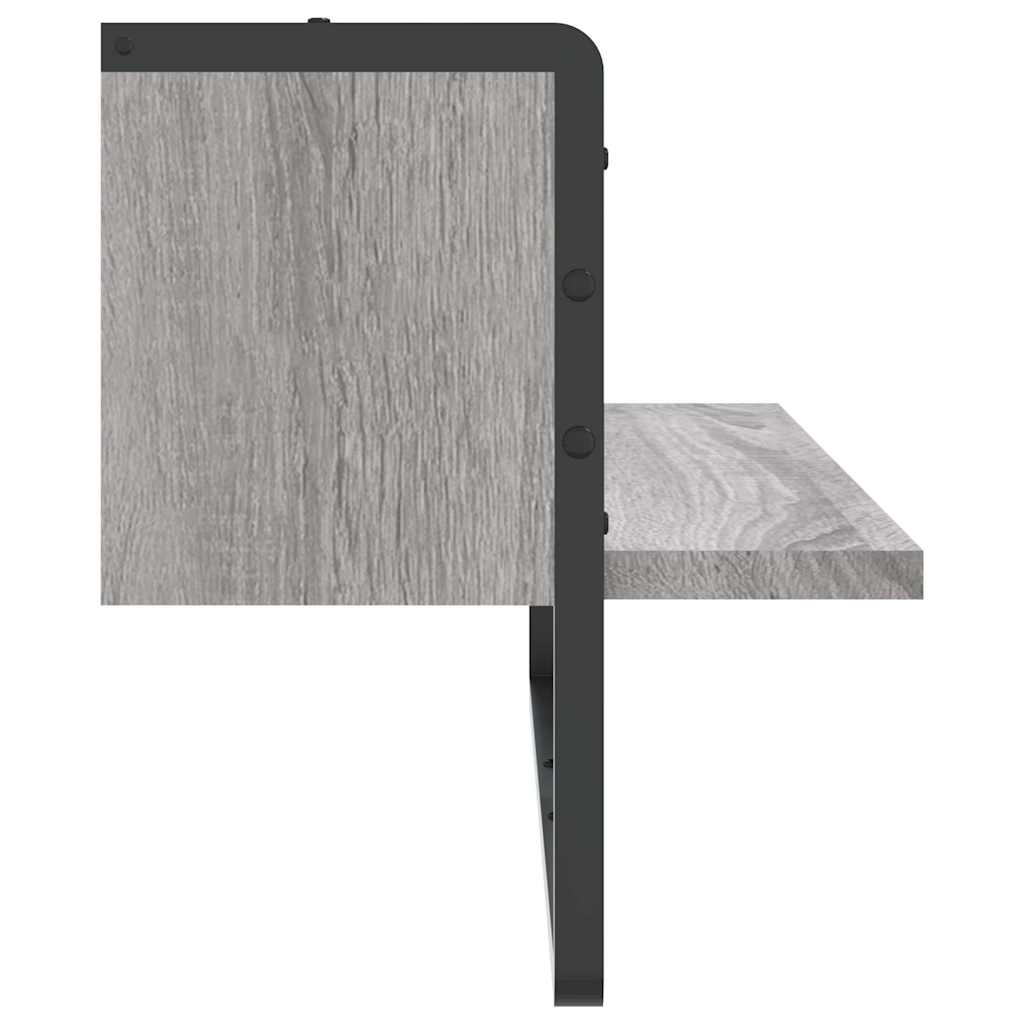 Wall shelf with a crossbar, gray oak color, 65x25x30cm