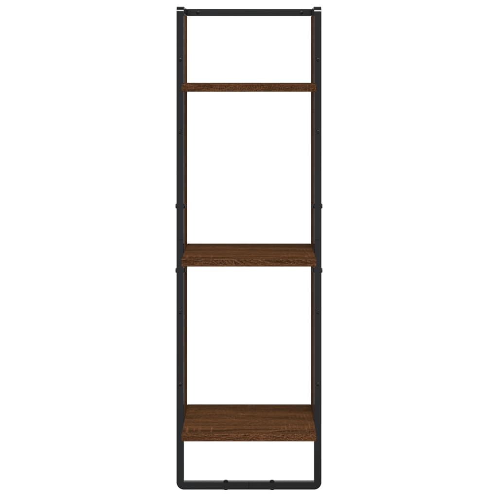 Wall shelf, 3-tier, brown, 30x25x100cm, treated wood