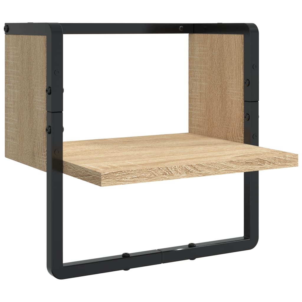 Wall shelf set, 4 pcs., oak, engineered wood