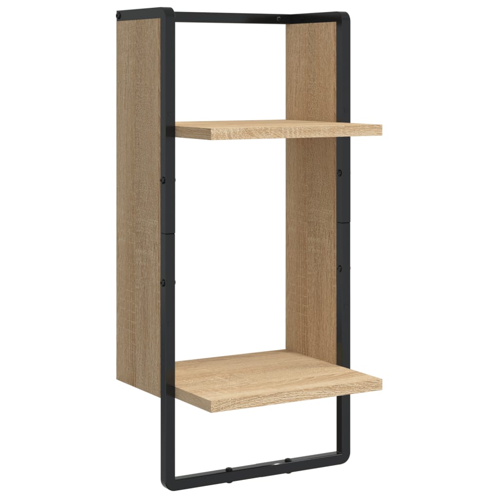 Wall shelf set, 4 pcs., oak, engineered wood