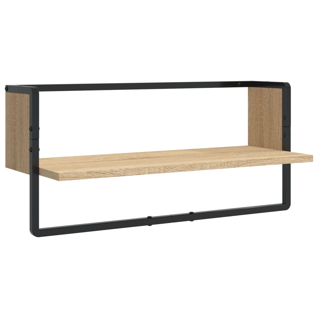 Wall shelf set, 4 pcs., oak, engineered wood