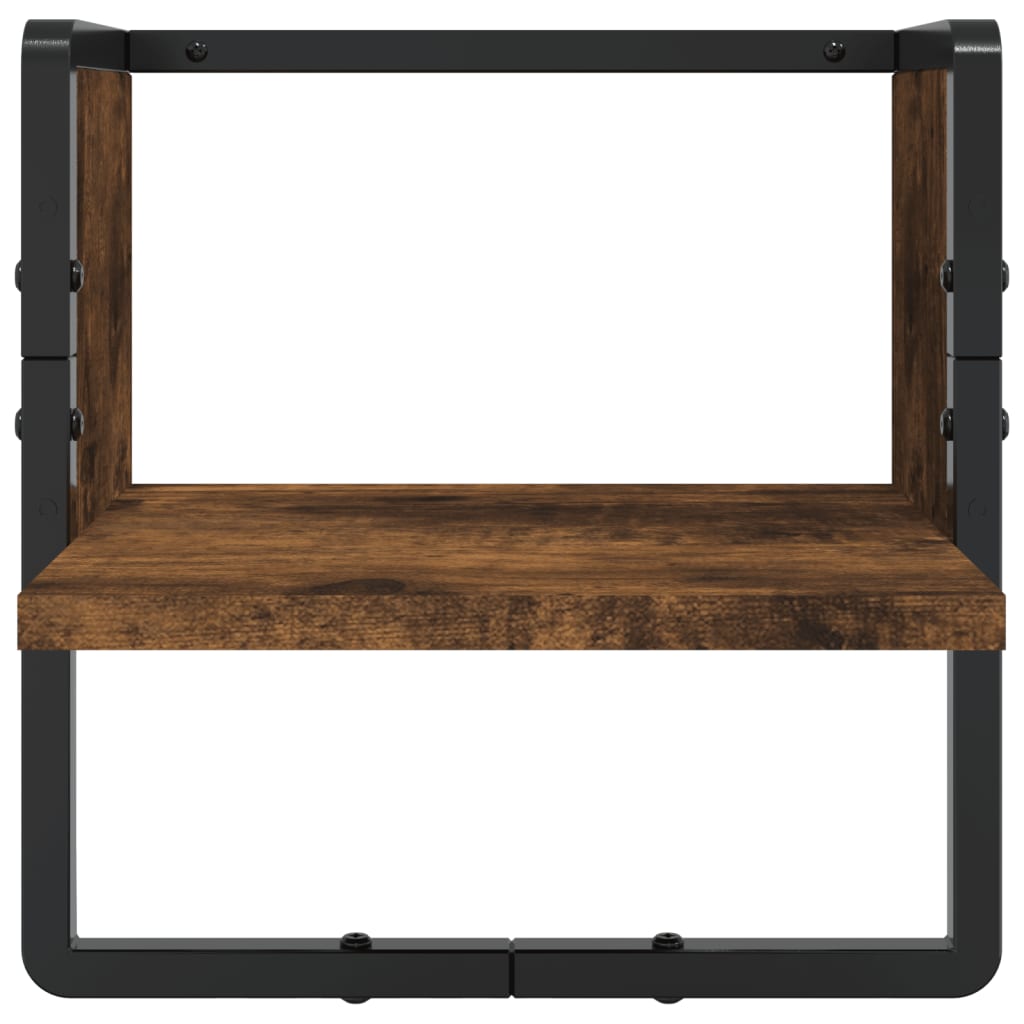 Wall shelf set, 4 pcs., smoked, engineered wood