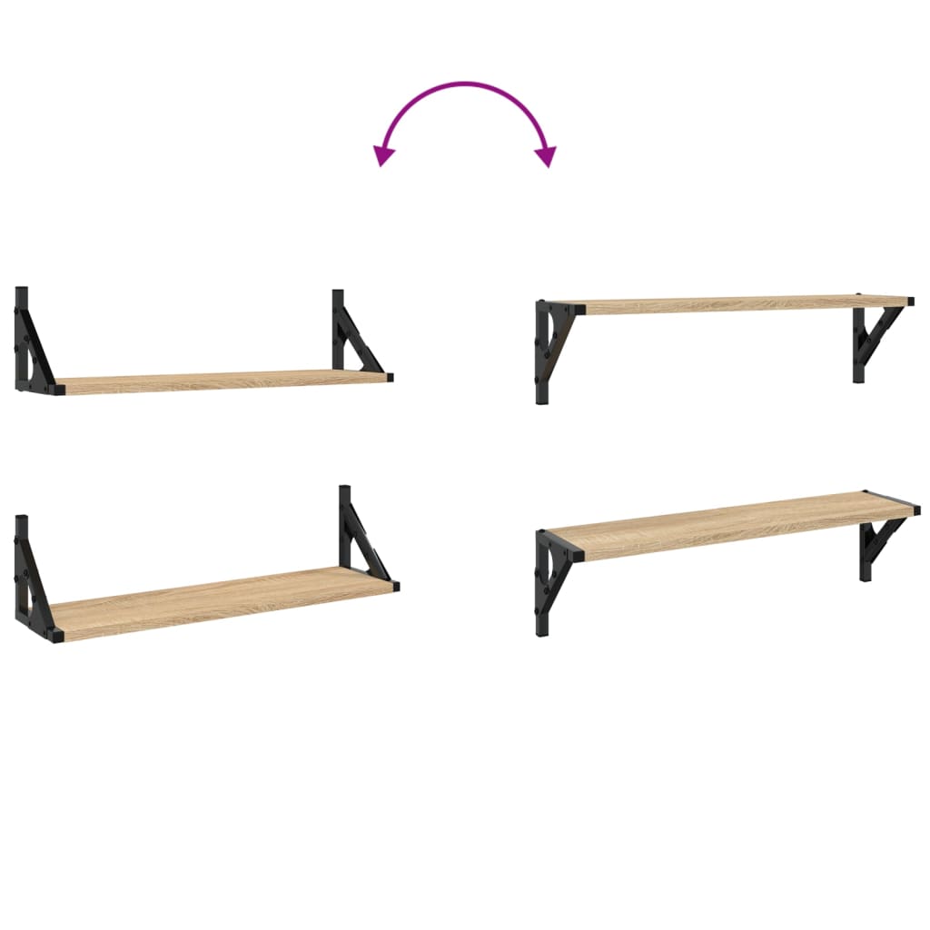 Wall shelves, 2 pcs., Sonoma oak, 60x15x15.5cm