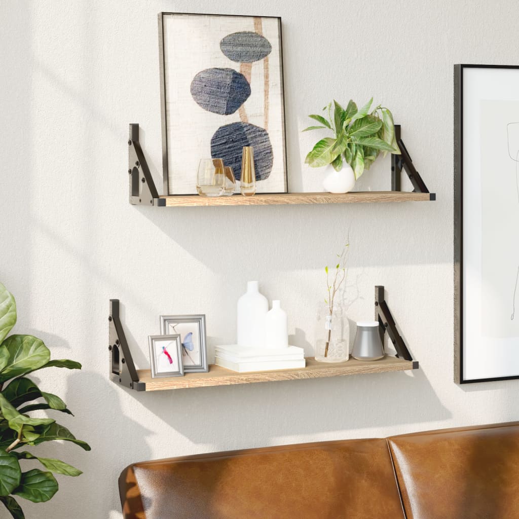 Wall shelves, 2 pcs., Sonoma oak, 60x15x15.5cm