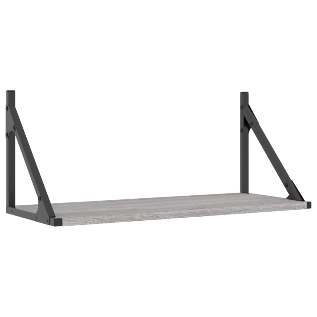 Wall shelves, 2 pcs., gray oak, 60x25x25.5cm, wood