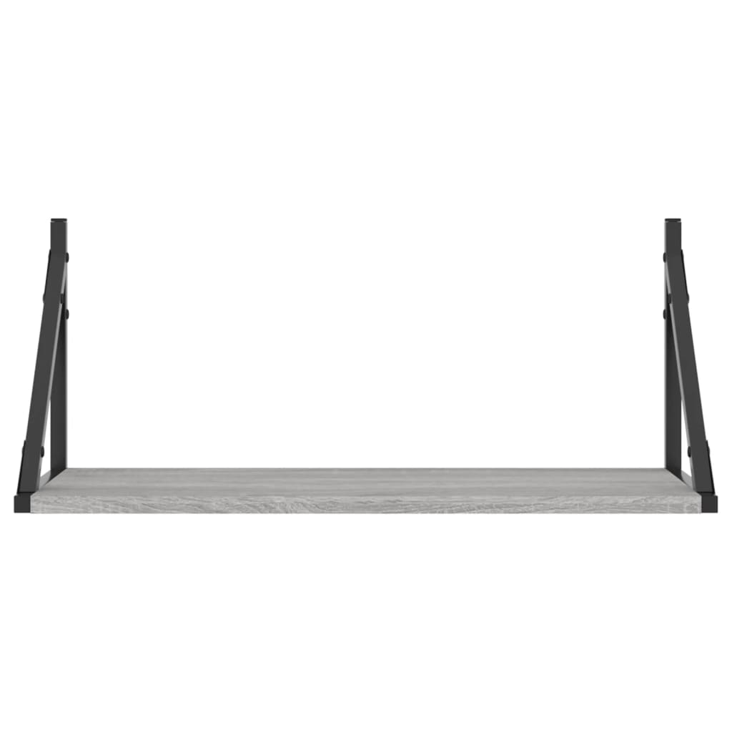 Wall shelves, 2 pcs., gray oak, 60x25x25.5cm, wood