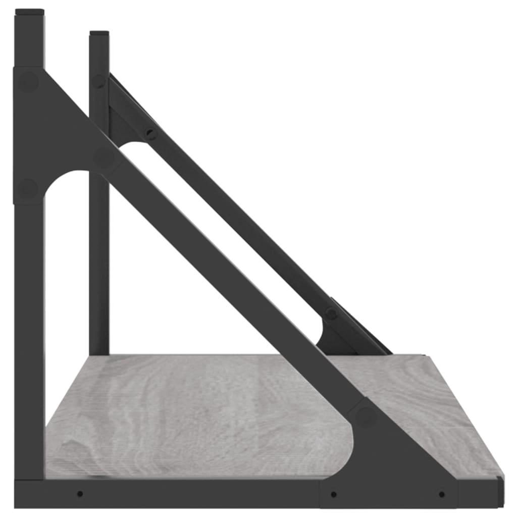 Wall shelves, 2 pcs., gray oak, 60x25x25.5cm, wood